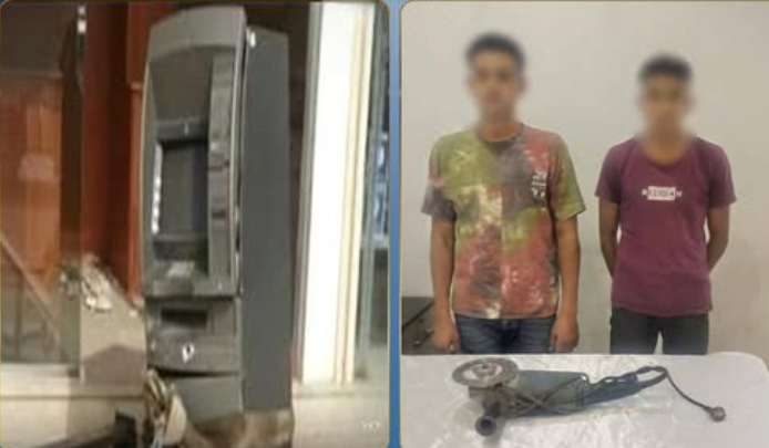 القبض على عاملين بعد محاولة كسر ATM باستخدام صاروخ تقطيع في الشيخ زايد